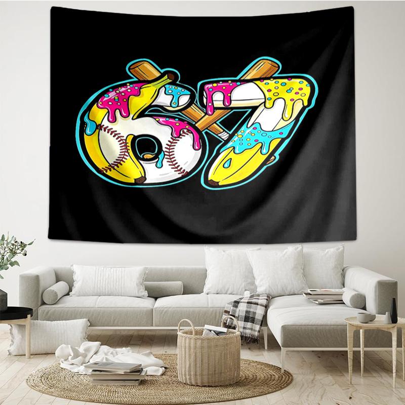 Summer Ice Cream Number 67 Tapestry Hanging for Bedroom,Livingroom, Playroom,Decor Art Room Wall Tapestry Holiday and Birthday Gifts