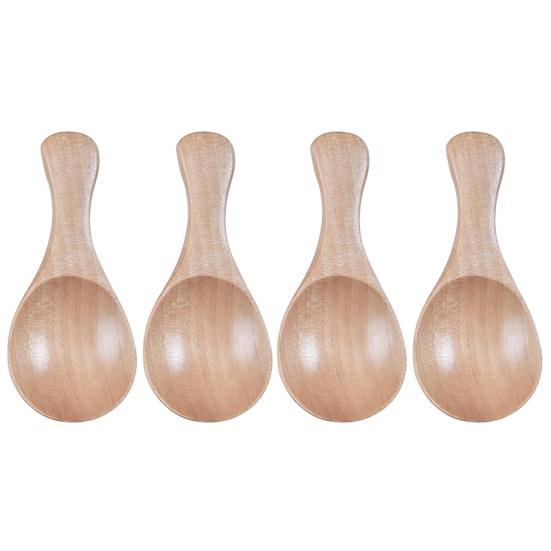 4 шт./компл. с короткой ручкой, гладкие пищевые детские ложки, мини-кухонные приправы для специй, деревянные ложки, кухня