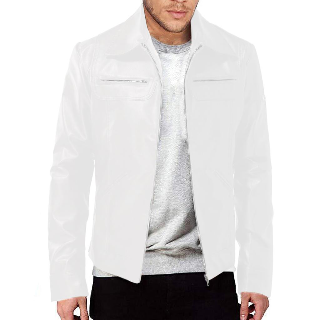 European and American men's motorcycle leather jacket men's teen stand-up collar punk leather jacket men
