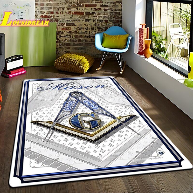 Freemason Illuminati Fashion Print Rug Home Decor Rug Anti-Slip Rug Living Room Bedroom Kitchen Bathroom Balcony Floor Mats
