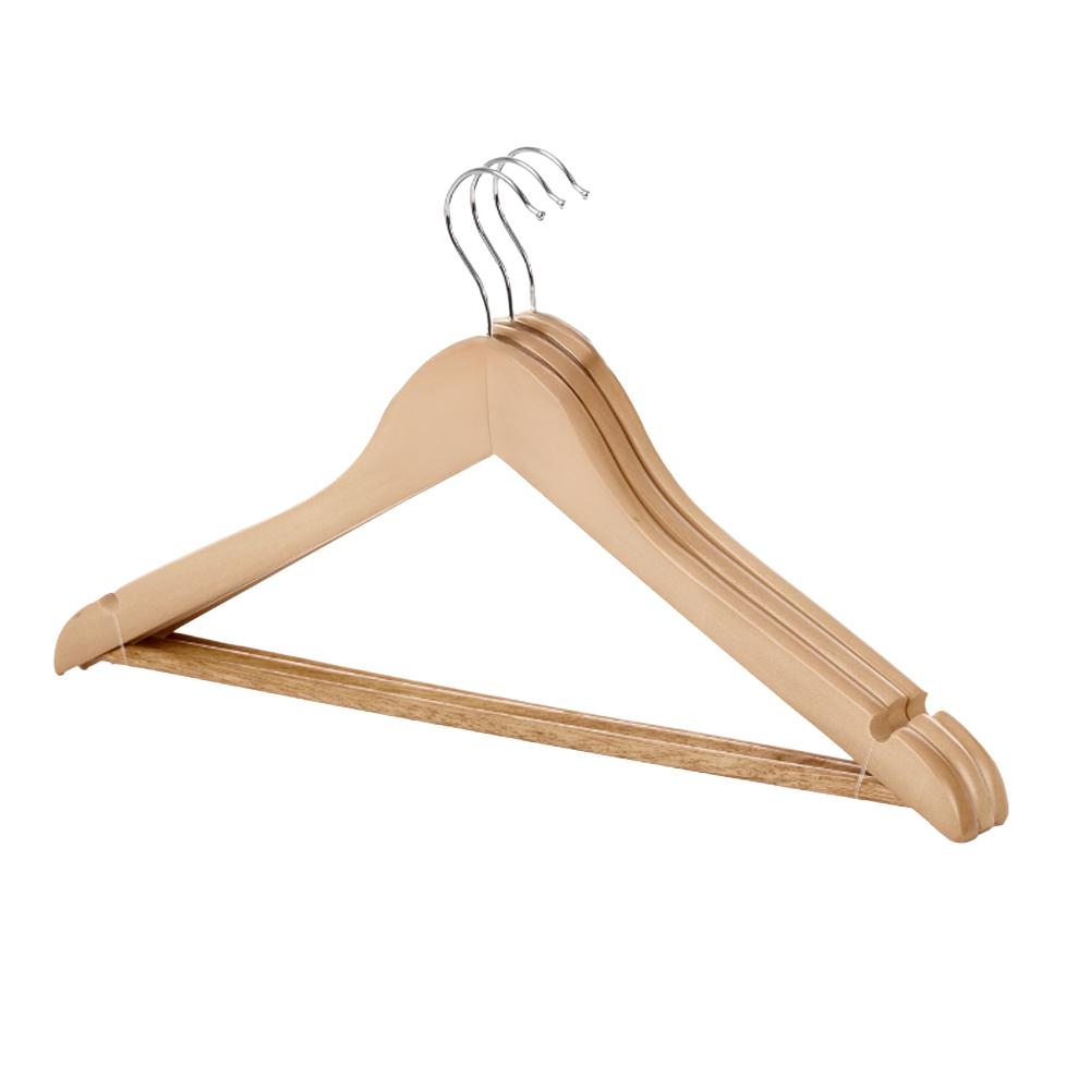 Orwell Wooden Wishbone Hanger with Trouser Bar 3pk