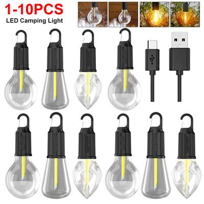 Портативные кемпинговые фонари 400 мАч 100 лм Рабочий прожектор Type-C USB Перезаряжаемый светодиодный кемпинговый фонарь с крючком 3 режима Наружное освещение