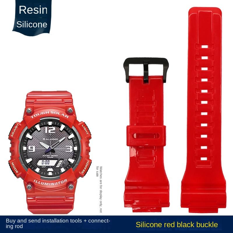16 мм 18 мм Выпуклый Для мужских часов Casio Ремешок для часов AQ-S810W AEQ-110W MCW-200 Спортивный Дышащий нейлоновый холщовый ремешок для часов Смоляной силиконовый ремешок