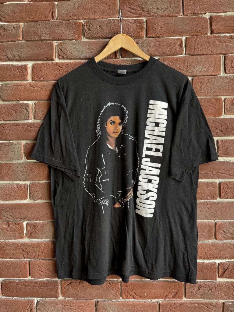 Редкая винтажная футболка 90-х Michael Jackson King Of Pop Music Band Tee черная Унисекс