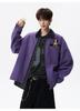 2026 Autumn/Winter Men's Color Block Bomber Jacket - Loose, Comfortable American Style, Plus Size, Long Sleeve Top