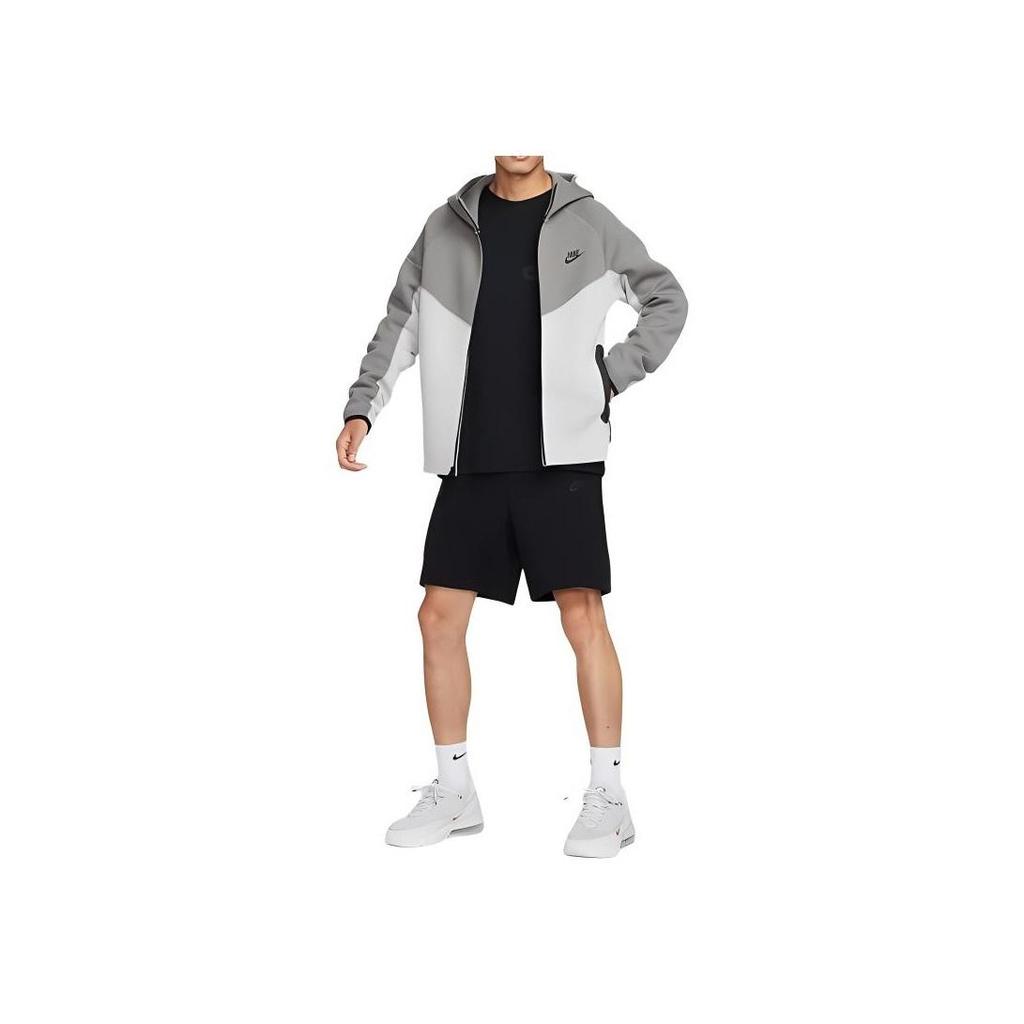 Nike Мужская толстовка с капюшоном на молнии Sportswear Tech Fleece Windrunner Светло-серебристый Темно-серый меланж Черный FB7922-014