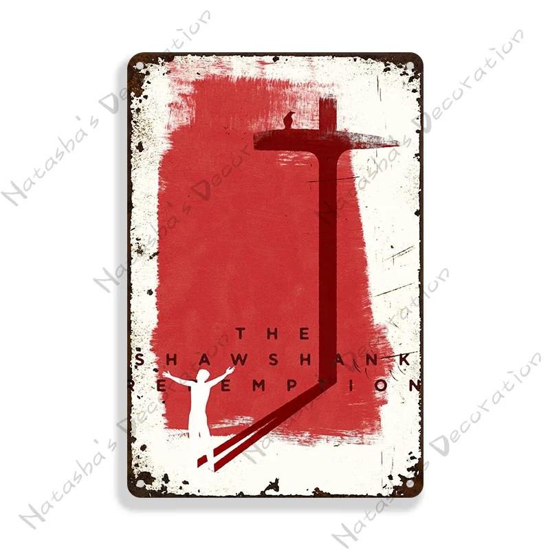 1994 Американский фильм Побег из Шоушенка Настенная тарелка Винтажная металлическая табличка Металлическая жестяная вывеска Дом Клуб Металлические вывески Настенный декор