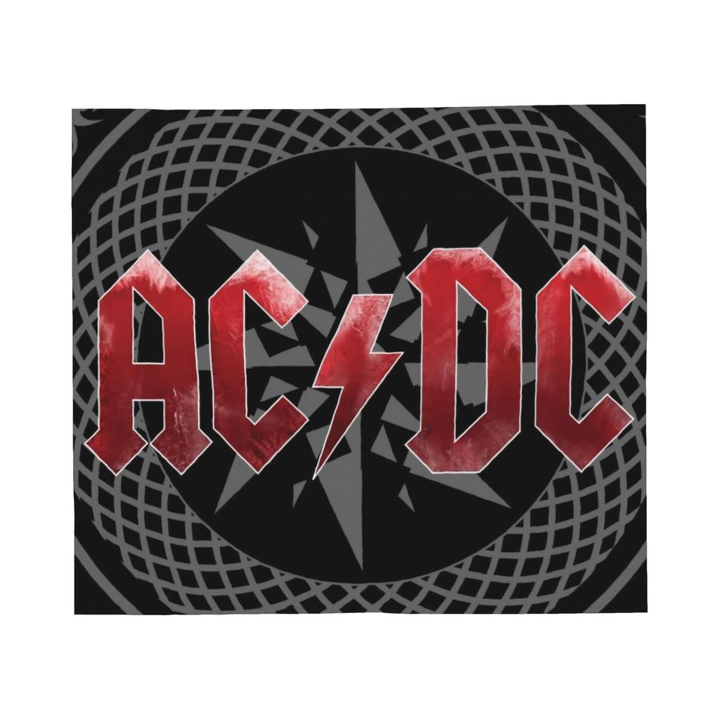 Пледы с изображением группы AC/DC в стиле хэви-метал, фланелевые, для осени/зимы, портативные, легкие, для дивана, автомобиля, покрывало