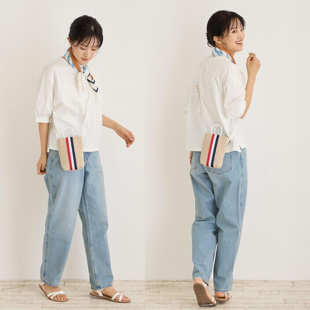 0660 Сумка-тоут через плечо Mini Baby Lou Line Tape BR [Rootote] Line-tape (02 Торико)