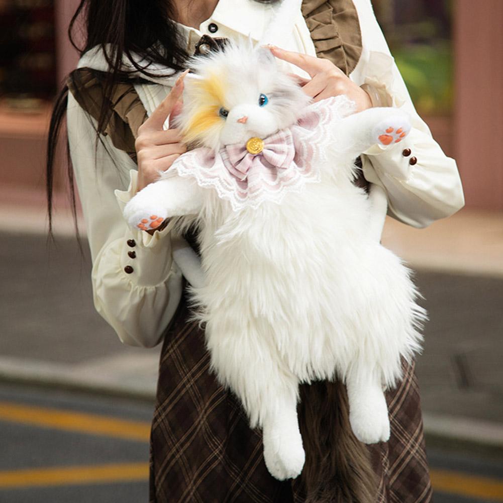 Милый Имитация Кошки Дизайнерский Рюкзак Женский Мягкий Плюшевый Модный Рюкзак Сумка для Женщины Школьная Сумка Подарок для Девочек