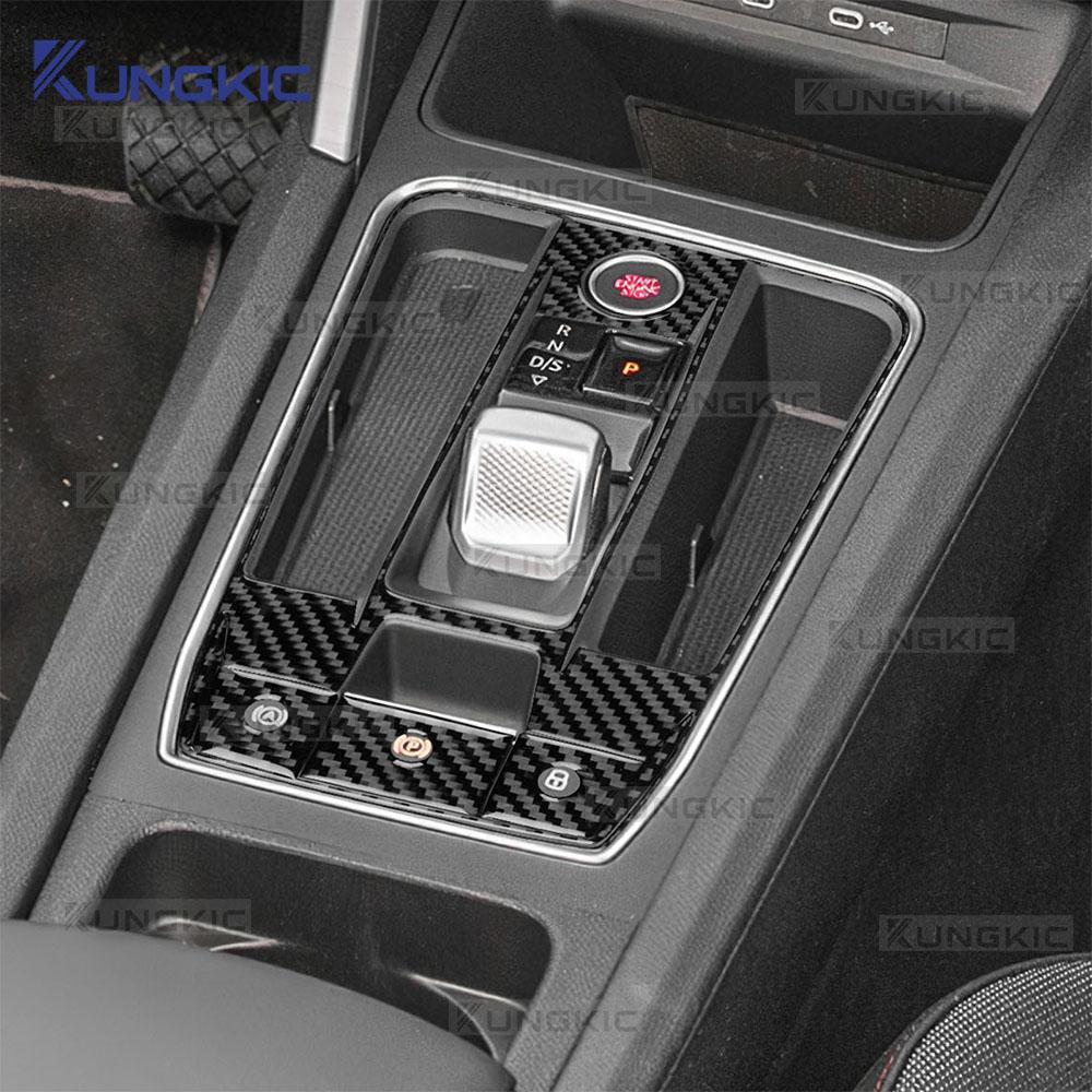 Real Soft Carbon Fiber Sticker For Seat Leon MK4 Cupra Leon Cupra Formentor 2020 2021 2022 2023 2024 LHD RHD Gear Shift Panel xb3