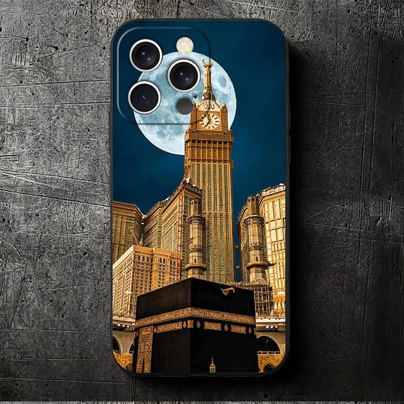 Islam Muslim Mosque Soft Phone Case for iPhone 16 16E 17 Air 15 Pro Max 14 Plus 13 Mini 11 12 7 Black Cover Back Shell