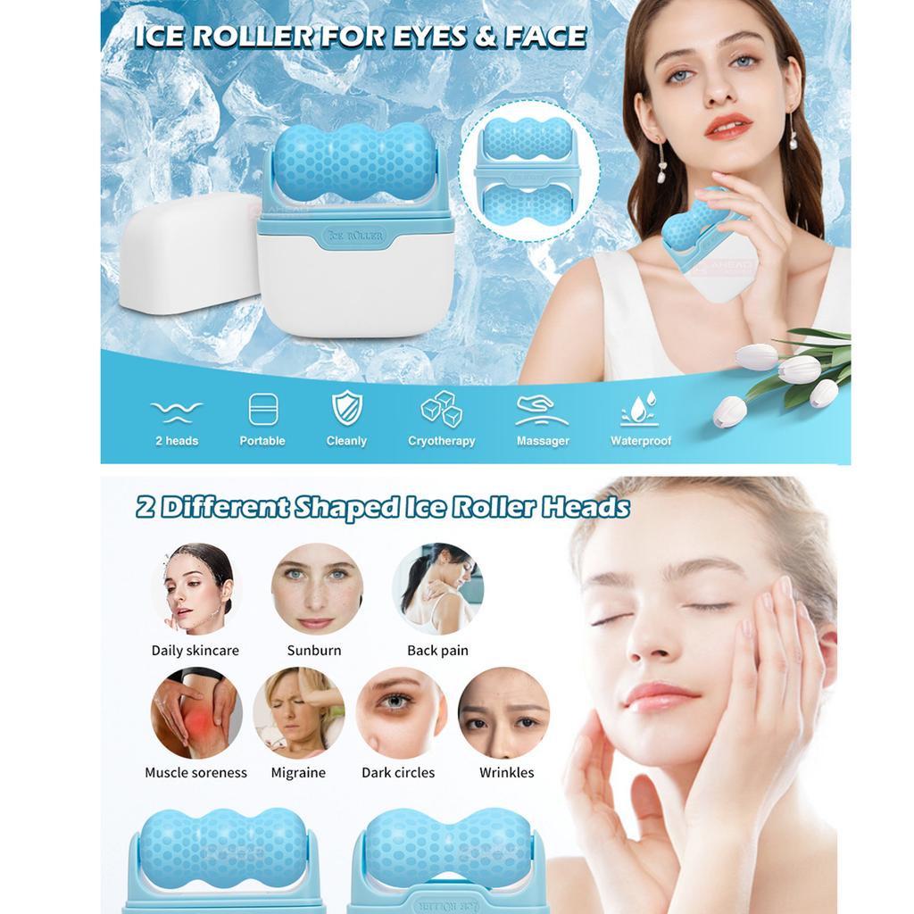 Ледяные валики для лица Ледяные валики для лица Средства по уходу за кожей 2 в 1 Массажер для лица Глазные валики для глаз Инструмент для ухода за кожей