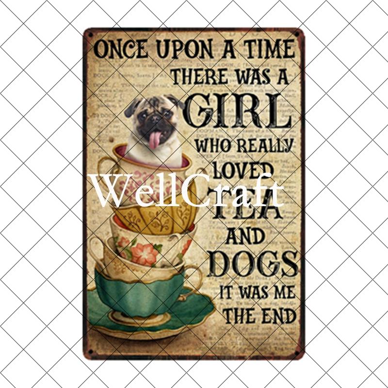 WellCraft Pet Friend Pug Boxer Dog Life Rules Tin Bath Soap Metal Signs Posters Vintage Wall Plaque Custom Pub Decor WX