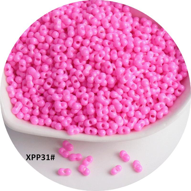 Стеклянные бусины-арахис сплошного цвета 2x4 мм для изготовления украшений и аксессуаров для волос своими руками