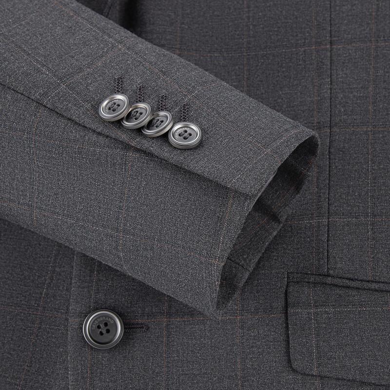 SEVEN Men's Plaid Jacquard 3-Piece Business Suit