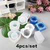 4 Pieces/set of Diy Crystal Epoxy Resin Mold Hexagonal Round Storage Box Table Top Table Towel Buckle Silicone Mold