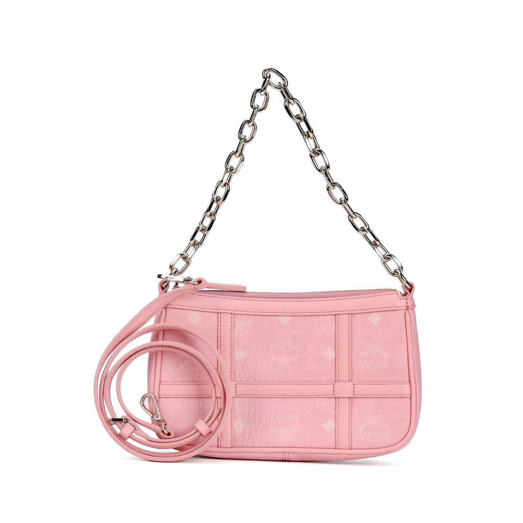 MCM Женская мини-сумка на плечо Aren Visetos с монограммой, розовая MWSBAER01QZ001
