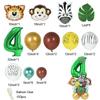 35pcs/set Jungle Safari Party Animal Digital Balloons Kids 1 2 3 4 5 6 7 8 Years Birthday Party Decoration Forest Party Supplies