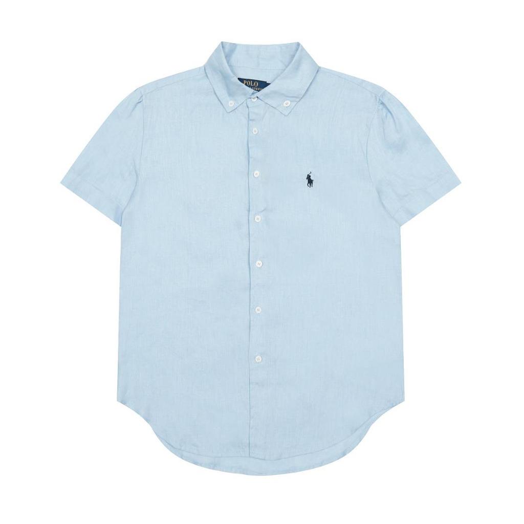 2025 Summer Ralph RL Little Pony Embroidered Pure Linen Goddess Short-Sleeved Shirt