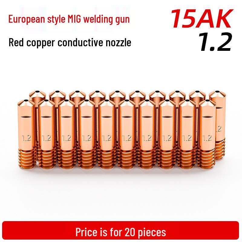 15AK Euro Style Copper-Plated Contact Tip for Gas/No-Gas MIG Welders