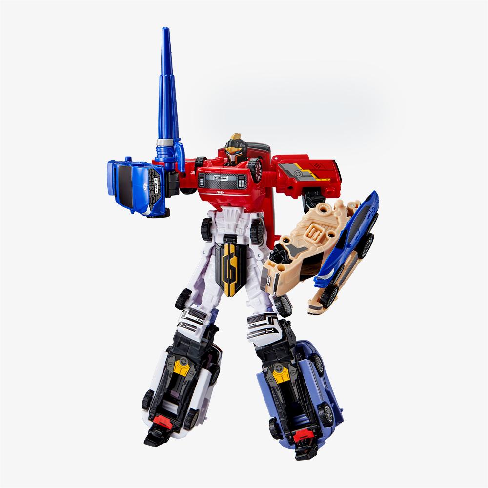 Young Toys Миниатюрная/большая фигурка трансформирующегося робота Tobot Great Six