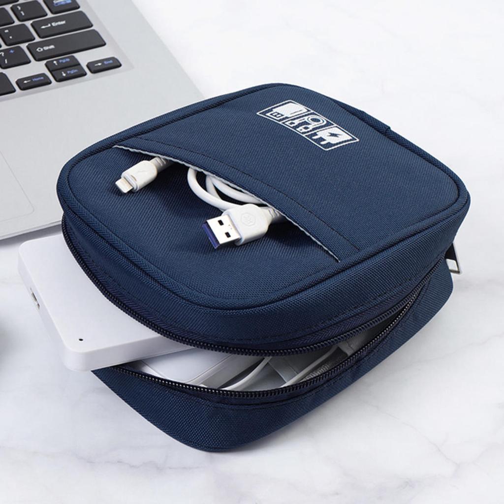 Portable Data Cable Organizer Bag Water-proof USB Power Bank Earphone Storage Case Travel Digital Accessories Pouch