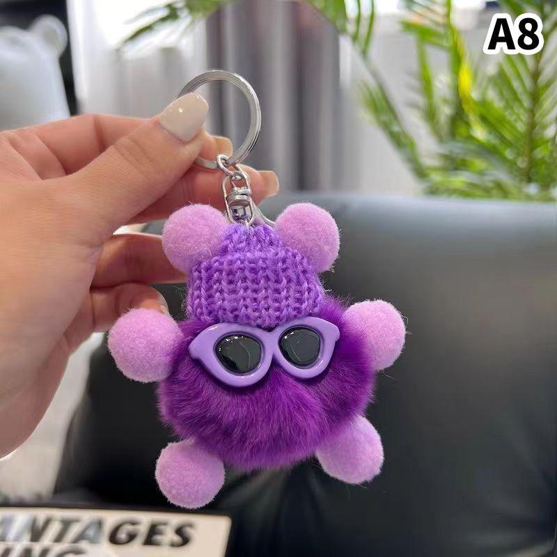 Hairball Small Coal Ball Elf Key Chain Cute Bag Pendant Female Pendant Small Monster Keychain Doll