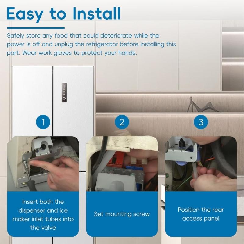 Деталь для управления потоком воды для холодильников Предотвращение протечек Эффективная установка Комбинация металла и пластика