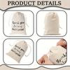 5/10pcs Canvas Drawstring Bag, Birthday Party, Holiday, Wedding Decoration Gift, Letter Print, Drawstring Drawstring, Drawstring Bag