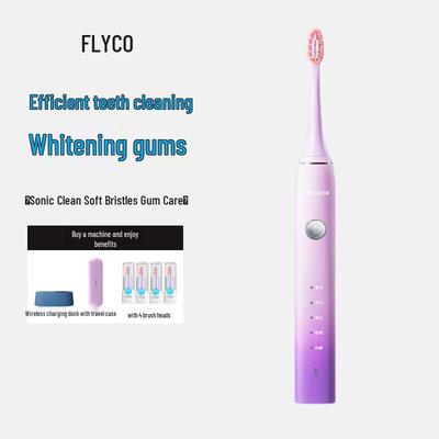 Flyco FT7105 Взрослая умная звуковая электрическая зубная щетка, штекер CN (адаптер в комплекте)