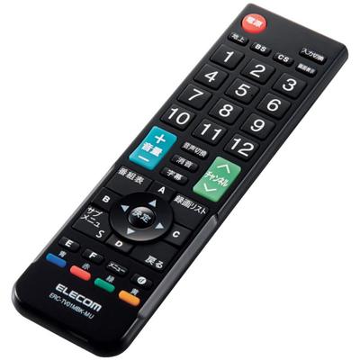 Elecom Пульт дистанционного управления телевизором совместим с 12 производителями Hitachi Sharp Toshiba Sony Mitsubishi LG Hisense Aiwa Azuma Orion M size black [Panasonic