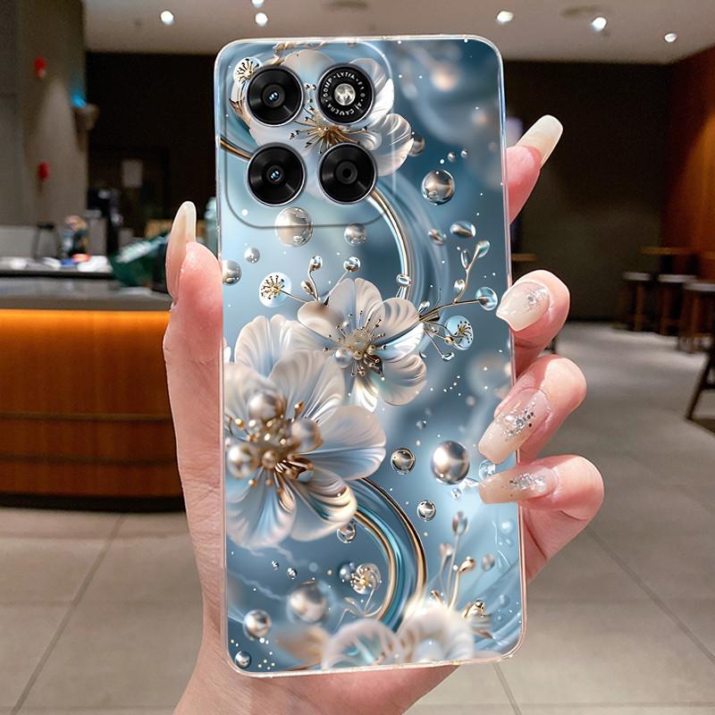 Для Motorola Moto G77 G67 Чехол Прозрачный Роскошный Модный Бабочки Цветы Мягкий ТПУ Силикон Пара Задняя Крышка для MotoG77 G 67 Корпус