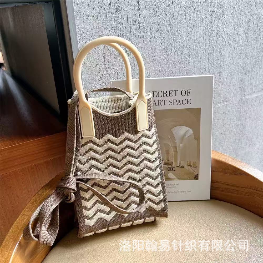 Летняя женская милая мини-сумка универсальная модная сумка для мобильного телефона мультяшная вязаная сумка-тоут сумка через плечо сумка-мессенджер