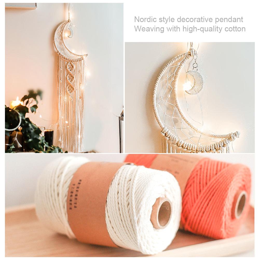 Moon Shaped Dream Catcher Cotton Rope Woven Ornaments Woven Wall Art