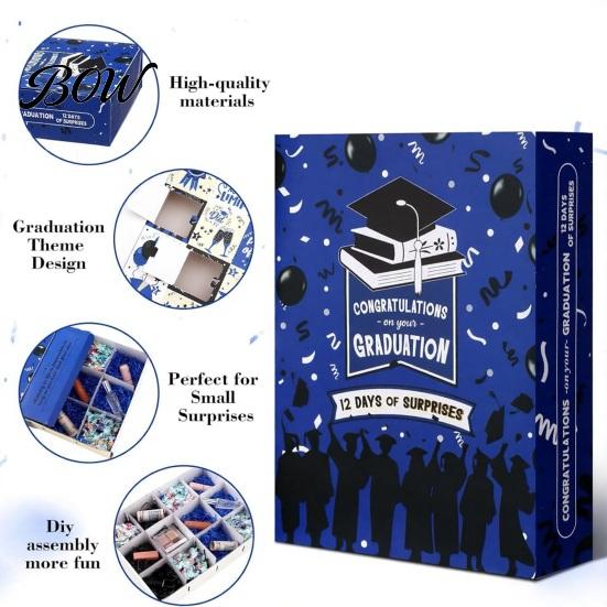 Graduation Countdown Gift Box 12 Days Calendar Box, 2026 Empty Fillable Advent with Ceremony Filling Raffia, Fill It Yourself Grad for High