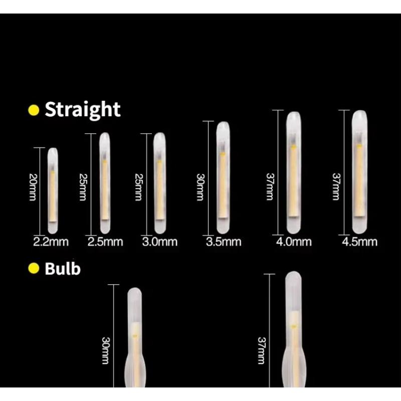 10 шт./лот 2,2-4,5 мм светлая ночная рыболовная поплавковая удочка темные светящиеся палочки рыболовные принадлежности флуоресцентная светящаяся палочка фосфоресцирующий