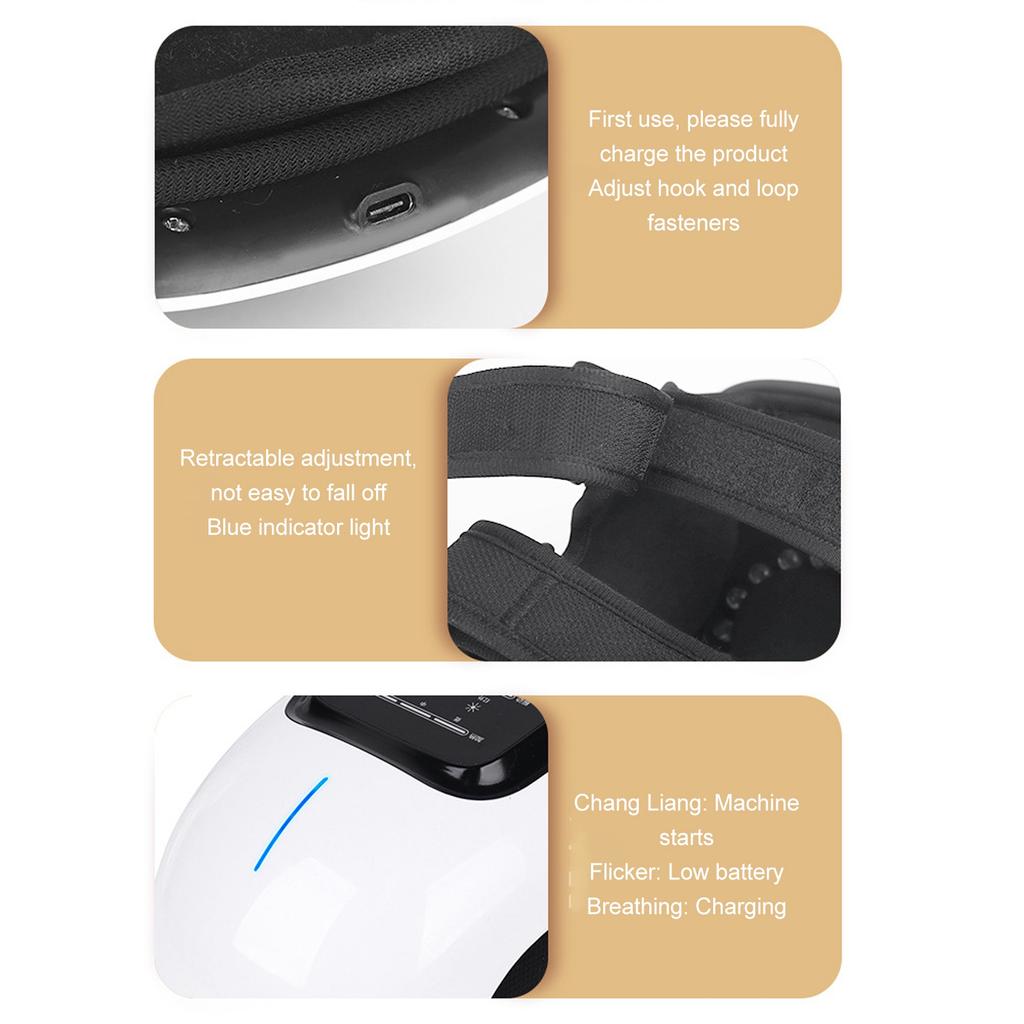 Электрический массажер для колена, компресс, снижение усталости, вибрация, устройство для массажа колена, перезаряжаемый через USB, белый цвет