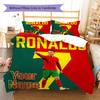 Custom Name Ronaldo's Celebration Moment Bedding,Quilt Set Quilt Cover Pillowcase Home Birthday Gift (1 * duvet cover + 2 * pillowcase, without core)