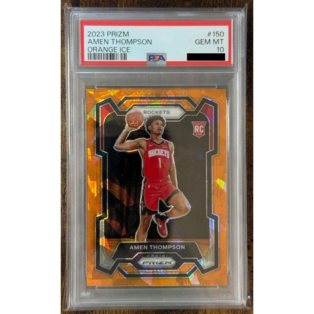 Использованная карта PSA10 2023 PRIZM AMEN THOMPSON Rookie Card