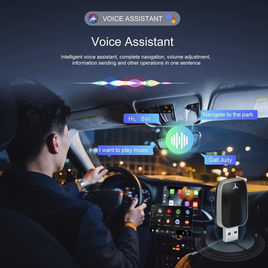 2-в-1 Беспроводной адаптер Apple Carplay Android Auto USB-донгл для автомобиля Соединительная коробка