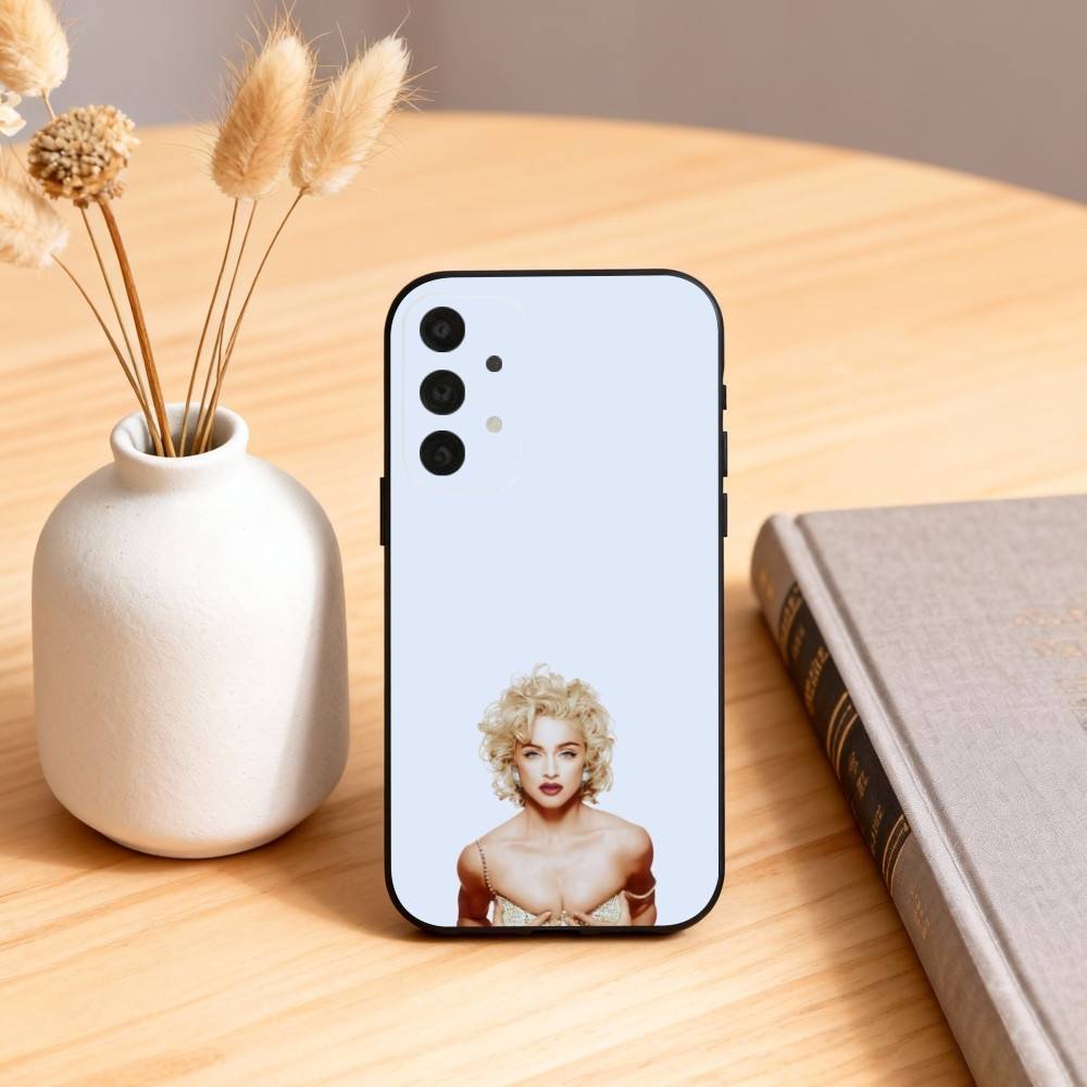 Чехол для телефона M-Madonna Ciccone для Samsung S25,24,23,22,30,21,10,9,Ultra,Plus,Lite,FE,4,5 G Мягкий черный чехол