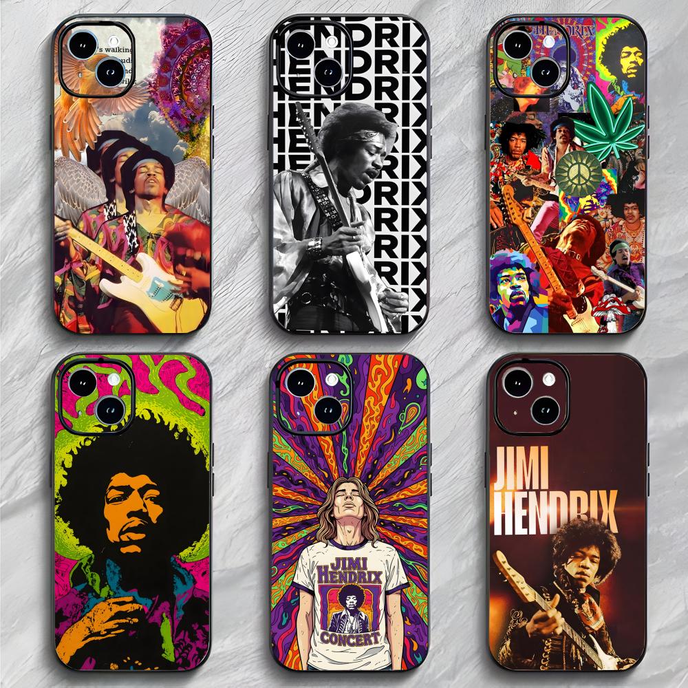 Чехол для телефона Rock American Guitarist J-Jimi Hendrix Чехол для телефона Мягкая упаковка Легкий Для iPhone17 16 15 14 13ProMax