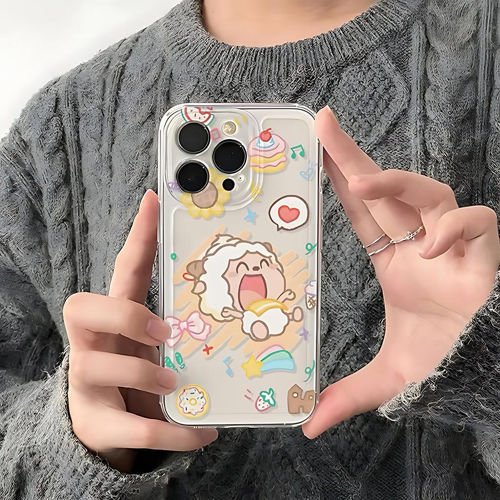 Забавный чехол для телефона 'Ленивая овечка' для Samsung S26 S25 S24 S23 S22 S21 S20 FE Note20 Note10 Plus Ultra Lite Edge 5G Прозрачный мягкий чехол из ТПУ
