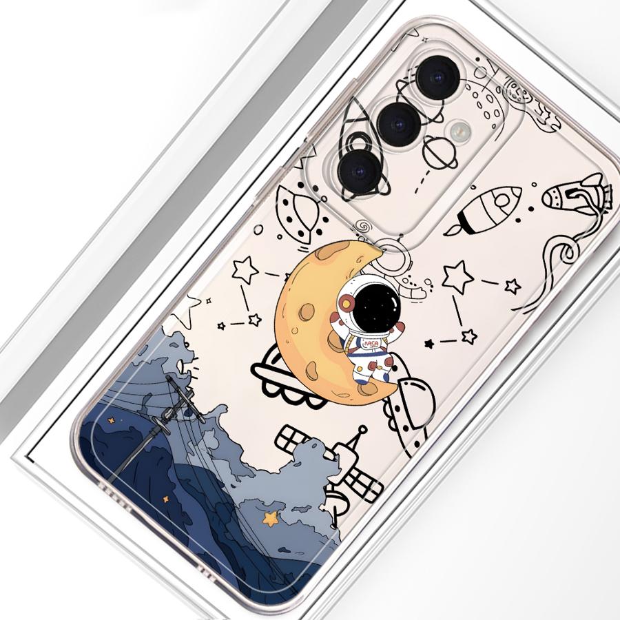 Мультяшный милый чехол-астронавт для Samsung Galaxy A34 A35 A14 A16 A56 A50 A54 A15 A55 A23 A36 A13 A33 A52 A25 A51 A52 A31 A26 A24