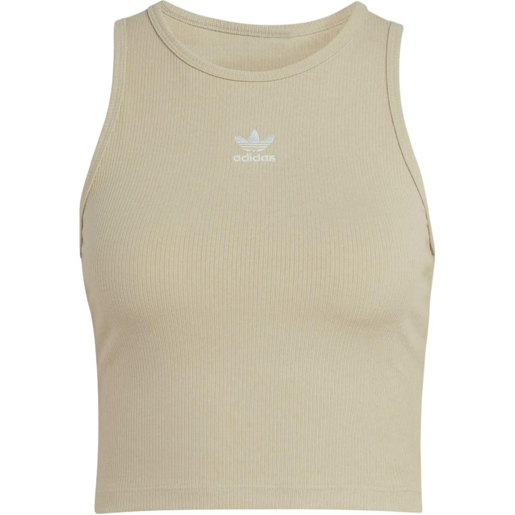 adidas Originals Essentials Облегающий спортивный топ-майка в рубчик с круглым вырезом Женские топы KD3822