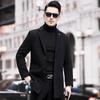 Мужские осенние и зимние шерстяные пальто, высококачественные однобортные шерстяные пальто, шерстяные двубортные шерстяные деловые ветровки средней длины