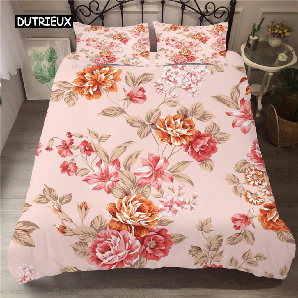 Цветочный пододеяльник, комплект постельного белья, белый узор с бабочками и цветами, фантазийный фиолетовый фон, комплект постельного белья с цветочной тематикой, королевский размер, пододеяльник