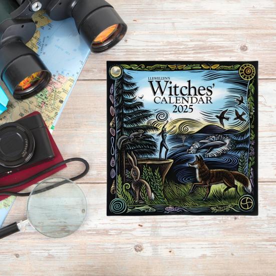 Календарь ведьм 2025 года, настенный календарь в стиле ретро, вдохновленный колдовством, календарь фаз Луны с астрономическим руководством для магических ритуалов