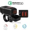Мотоцикл QC3.0 Быстрая зарядка Двойной USB-адаптер зарядного устройства с вольтметром